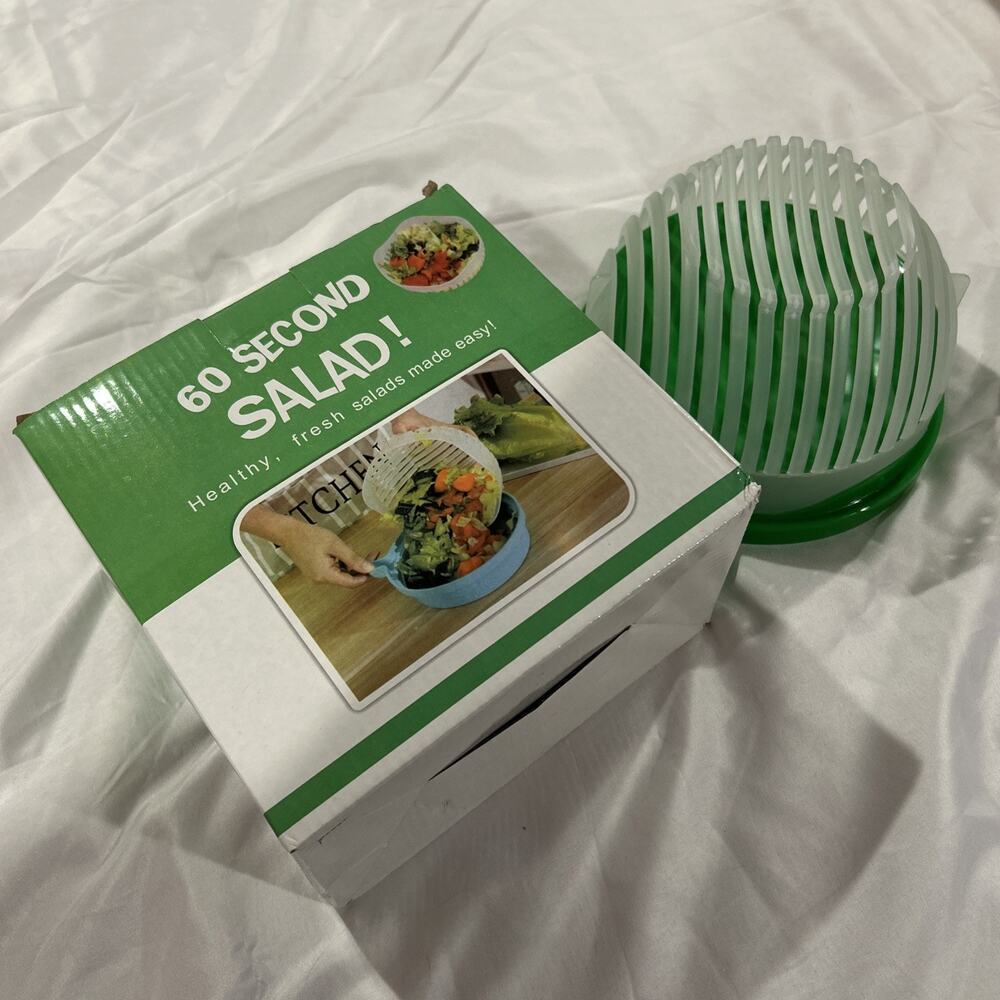 Salad Cutter Bowl, Fruit Vegetable Food Chopper Slicer Drainer 60 second salad